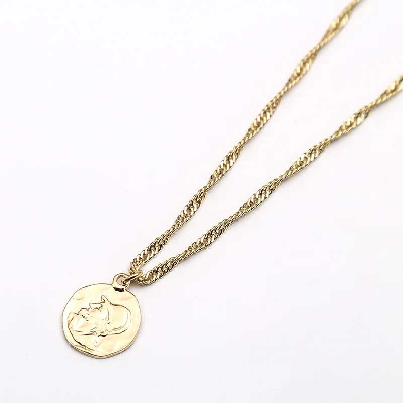 Unique Stunning Gold Solid Color Coin Pendant Necklace Luxury Old Man Portrait Coin Necklace
Unique Stunning Gold Solid Color Coin Pendant Necklace Luxury Old Man Portrait Coin Necklace