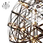Modern Coffee shop hanging lighting Stainless Steel Round Ball Shape chandelier led pendant light