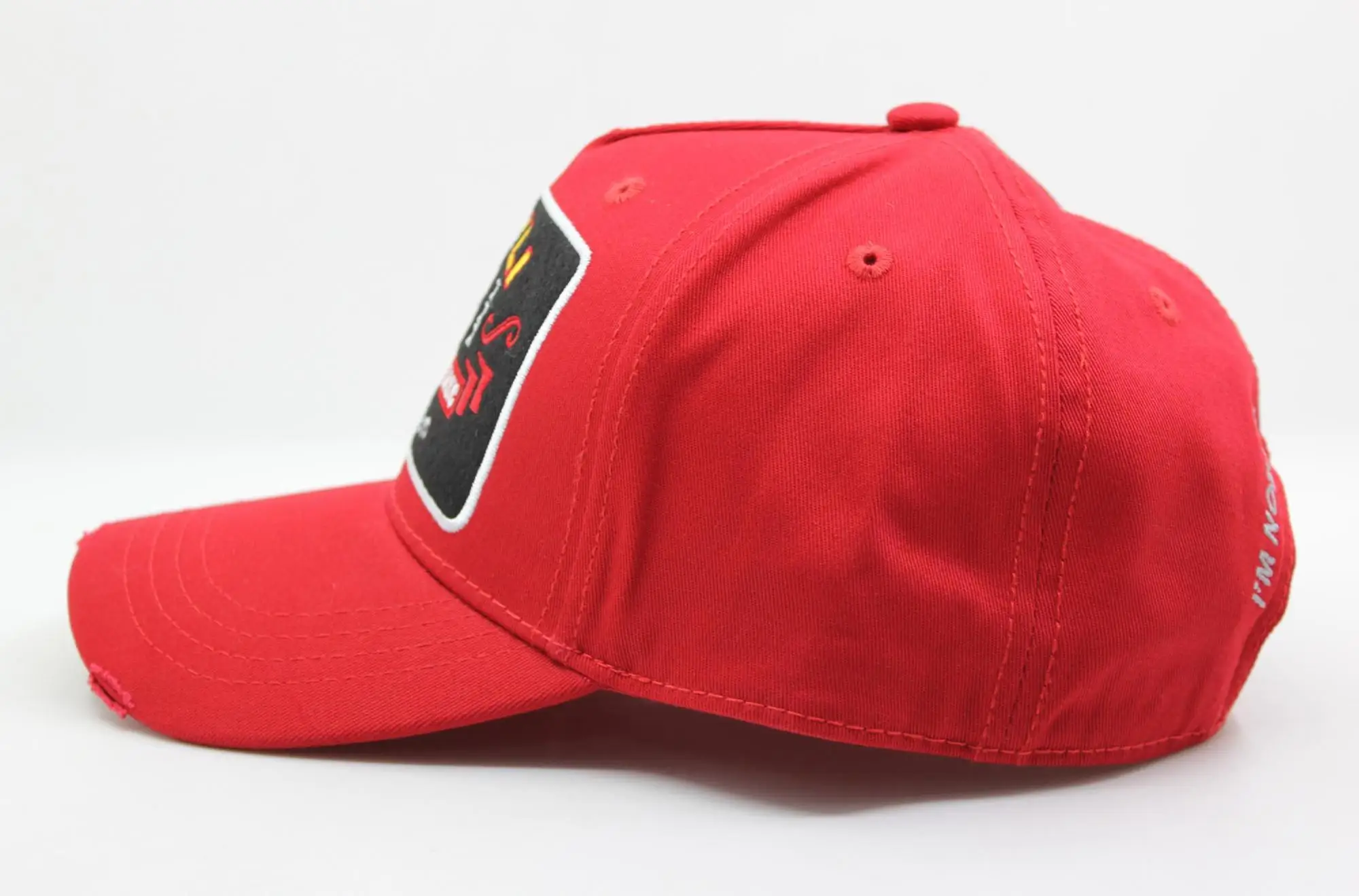 Wholesale embroider patch 5 panel structured fashion red baseball cap