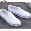 Stylish Casual Stock Women White Loafer Canvas Shoes Wholesale