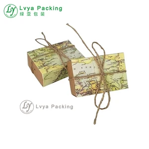 printing paper box with linen ribbon for candy chocolate package