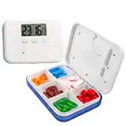 Portable 6 Compartments Countdown Alarm Reminder Lock Medicine 24 Hours Pill Timer Box
