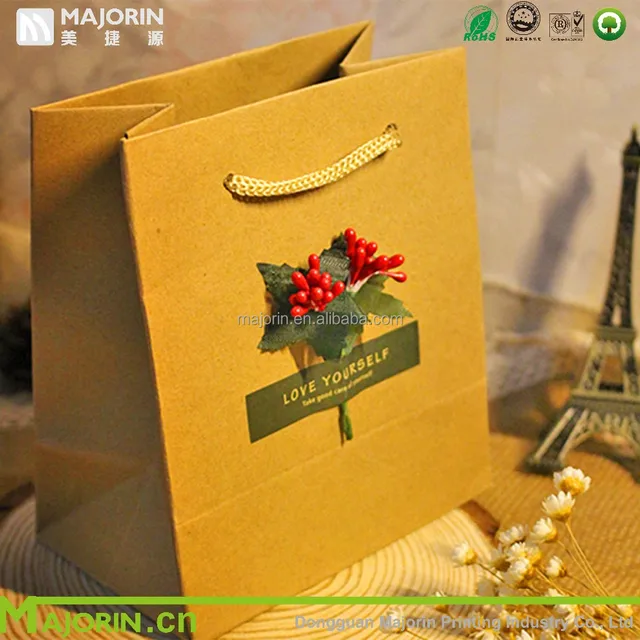 high quality gift paper packaging bag tea kraft paper bag with