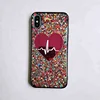 with anti dust plug Dream Style Black Rubber Gel Coating Glitter Phone Case for iphone 6 7 8 plus x
