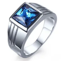 

wholesale fashion 925 Sterling Silver Sapphire Crystal diamond Ring men wedding engagement ring