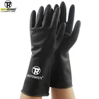 Hot selling black industrial latex working gloves rubber gloves