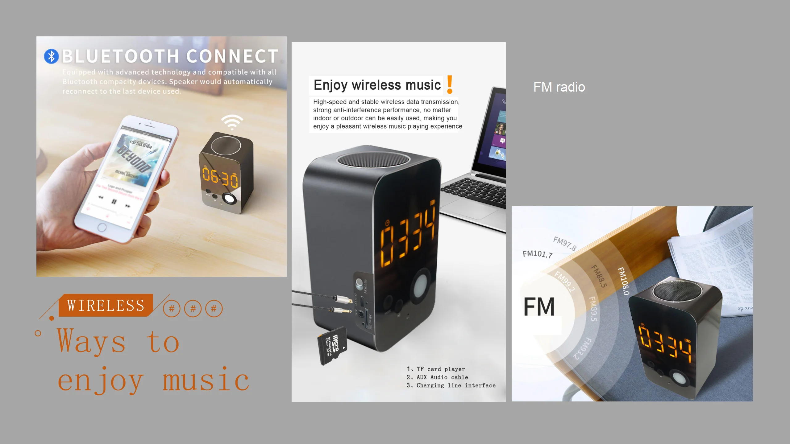 Wireless Loud Speaker Stereo Bluetooth Speakers FM Radio Portable speaker - ANKUX.COM