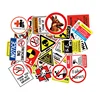 50pcs Cheap PVC Waterproof Removable Car Computer Wall Warning Luggage Laptop Sticker Pack