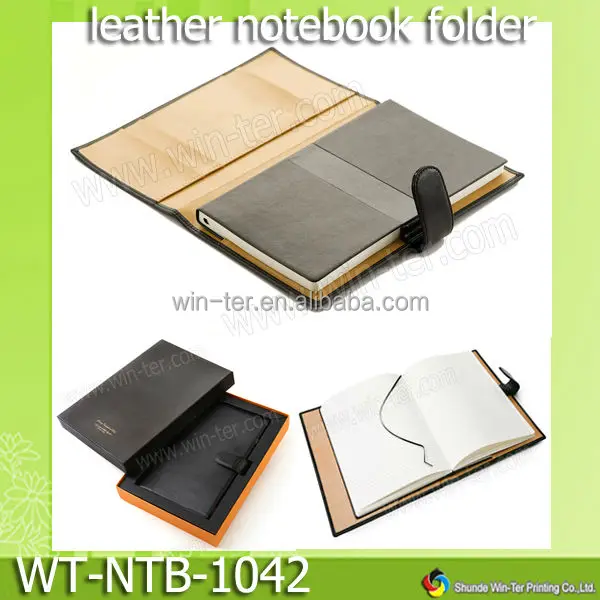 leather folio with notebook and pen as gift promotion set