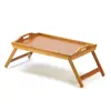 Table eat in bed, strong bamboo serving tray with feet, serving bed tray