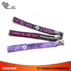 Woven Concert Clip Security Plastic Sliding Lock Fabric Wristbands