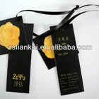 Customize logo hot stamping paper hang tag for clothing wholesale