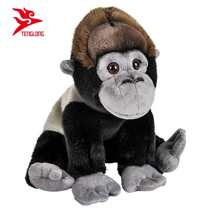 lifelike 12"" plush stuffed animal gorilla toy