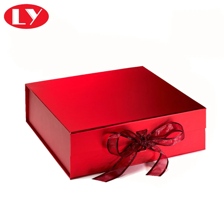 pink/red foldable paper box for gift packaging with custom logo
