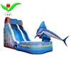 Durable Ocean Theme Inflatable Aqua Wet and Dry 30' Slide with shark model
