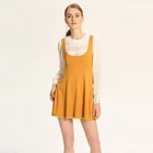 New fashion bandage sleeveless yellow casual dress clothing women dress