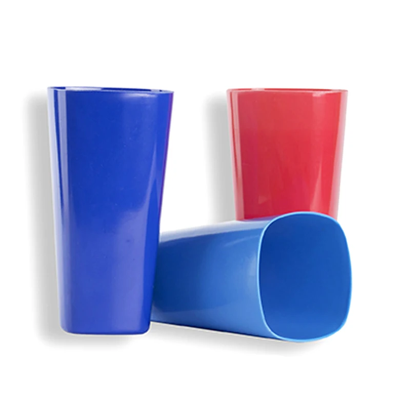 OEM wholesale eco friendly home goods tea cup cheap milk coffee mug square plastic cup melamine tumbler with logo customize