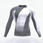 Sublimated cheap breathable custom Mens long sleeve compressed shirt