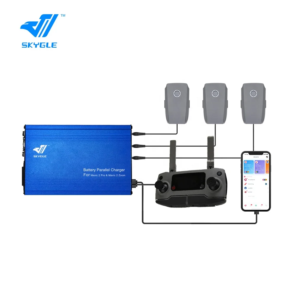 SKYGLE DRONE Charger For Mavic 2 Pro & Zoom FASTER Battery Charger with 2 USB Super Charging Station Drone Remote Controller, Blue / gray
SKYGLE DRONE Charger For Mavic 2 Pro & Zoom FASTER Battery Charger with 2 USB Super Charging Station Drone Remote Controller, Blue / gray