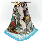 Lady Art Digital Custom Printing Silk Shawl Silk Scarf Printing Scarves