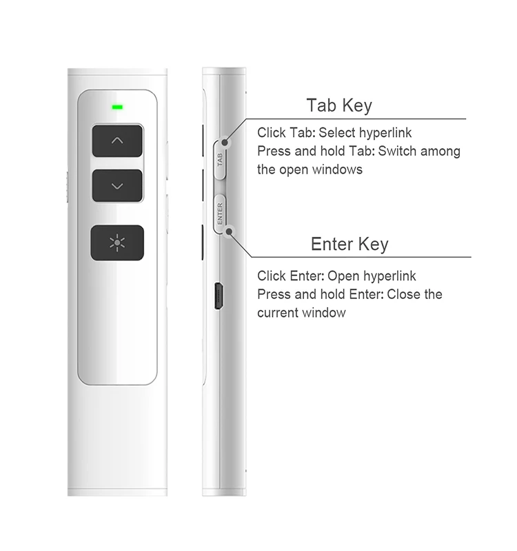 New 2.4G v pointer wireless presenter with 1mW laser pointer long range presentation remote