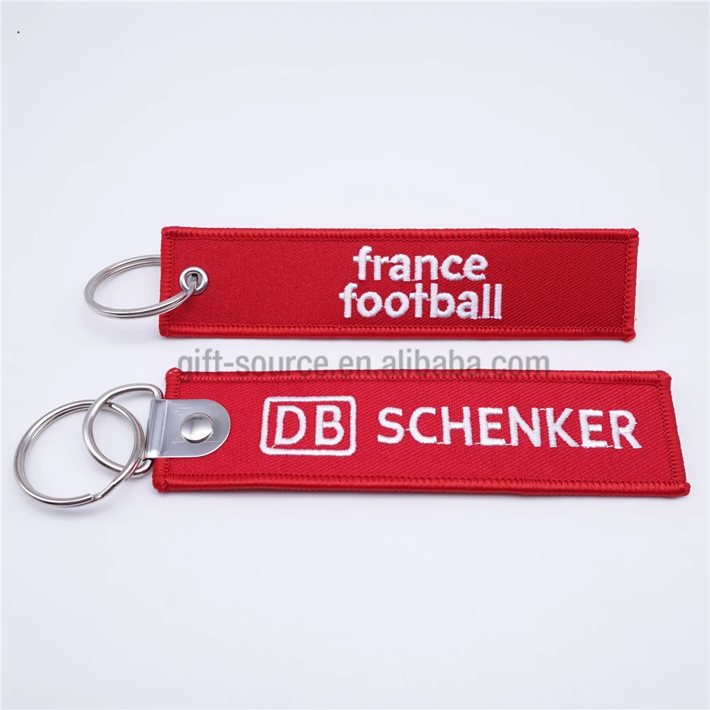 Personalized Double Logo Design Comfortable Keychain Custom Embroidered Key Tag
Personalized Double Logo Design Comfortable Keychain Custom Embroidered Key Tag