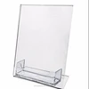 5x7 slant back design acrylic table sign holder with business card brochure holder pocket