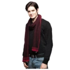 25 Years Experience 30%Wool 70%Cotton Shiny Metallic Logo Knitted Retro Maroon Scarf