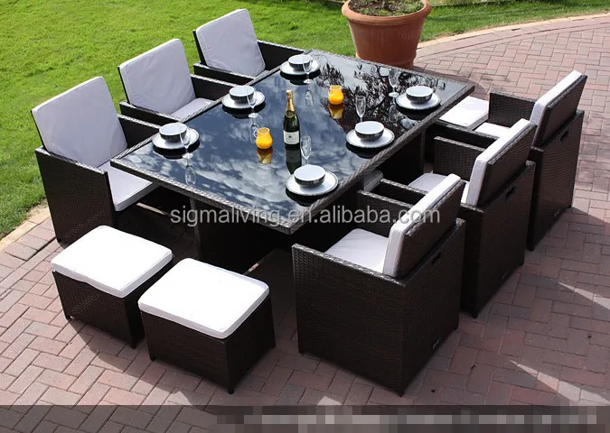 New arrival garden furniture outdoor cube dinning table set