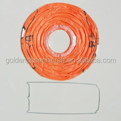 ハロウィーンのカボチャのオレンジ折り畳み式roundprintedは提灯を吊り下げ仕入れ・メーカー・工場