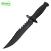 Plastic Handle Military Fighting Utility Fishing Fixed blade camping survival Knife with finger Ring On The handle For Binding