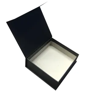 hot sale custom matte black cardboard gift box with silver