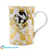 11oz super quality flower branch design ceramic real gold flower mug