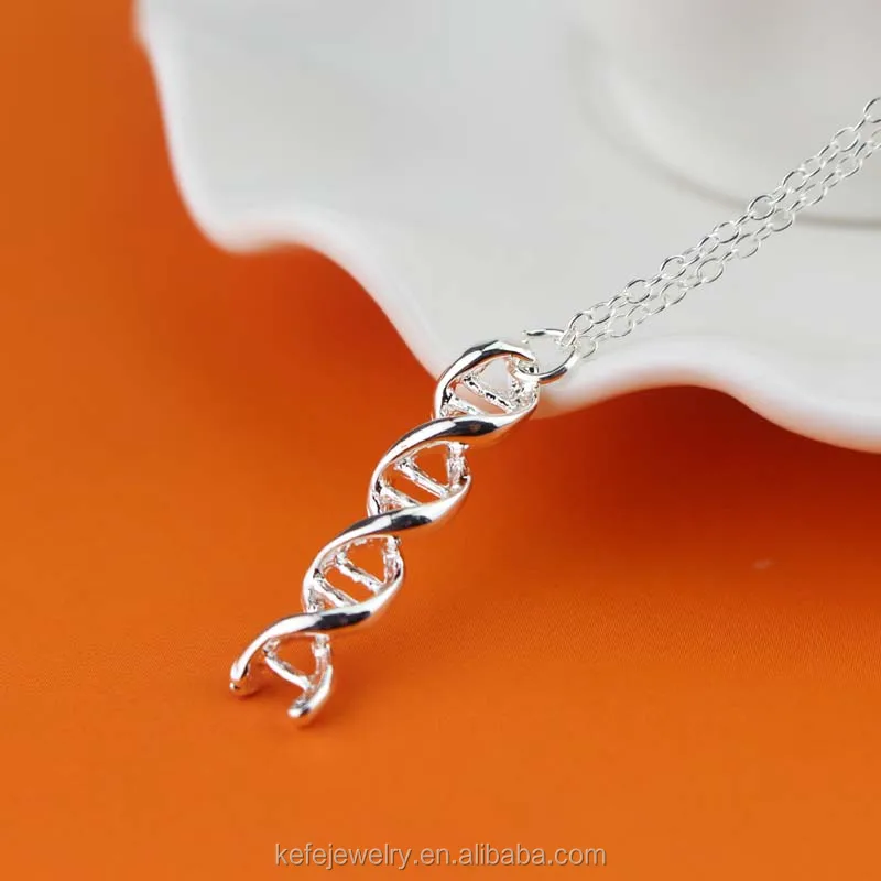 DNA Necklace Silver Double Helix Scientist Gift Science Necklace Jewelry, Picture showed
DNA Necklace Silver Double Helix Scientist Gift Science Necklace Jewelry, Picture showed