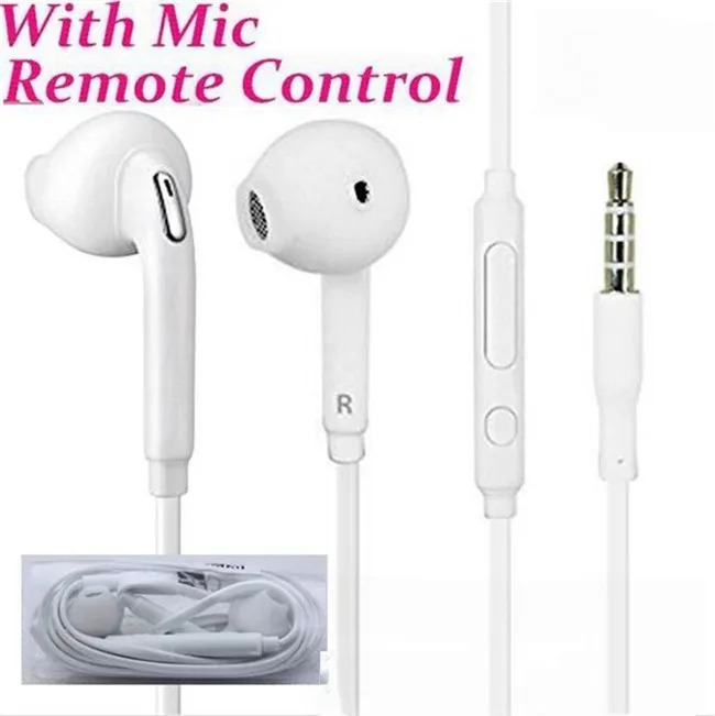 

20pcs/lot 3.5mm Original 1:1 S6 Handsfree 110cm In-ear Wired Handfree Headphones Earbuds Earpieces Earphone With Mic For Samsung, White
