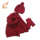 Character Soild Knitted Scarf Hat Set Fashionable Scarf Set Scarf Hat and Gloves Sets