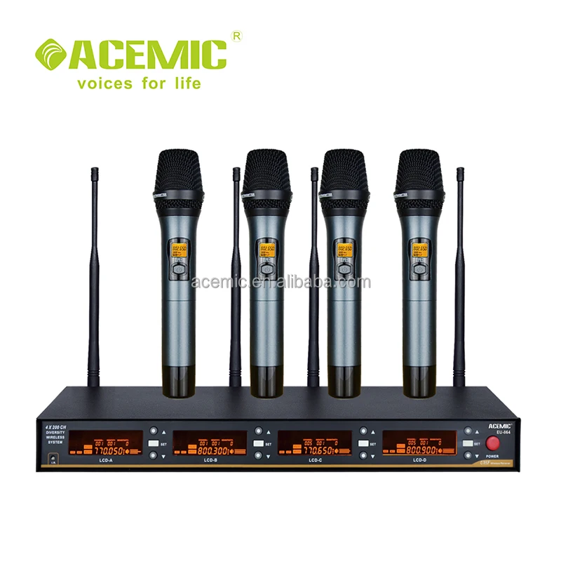 High quality UHF Four way wireless microphone system for stage ktv performance EU-864 4*200 selectable frequencies, N/a
High quality UHF Four way wireless microphone system for stage ktv performance EU-864 4*200 selectable frequencies, N/a