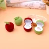 hot sell fruit apple shape ring velvet custom package jewelry box
