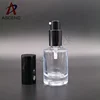 thick base cylinder glass skin cream pump lotion bottle foundation bottle with gold black pump cap for skin perfecting lotion