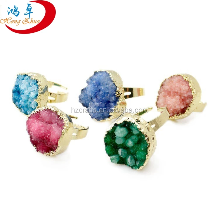 Wholesale Natural Crystal Cluster Gemstone Crystal Ring, Blue, green, sapphire blue, pink, purple red
Wholesale Natural Crystal Cluster Gemstone Crystal Ring, Blue, green, sapphire blue, pink, purple red