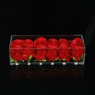 Short stem custom rectangular acrylic flower / plexiglass rose box for 12 roses