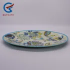 18 inch Flower print oval portion plastic serving plate melamine plates china dinner ware