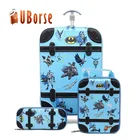 Factory wholesale 3D boys 3 pieces trolley kids school bag set with wheels