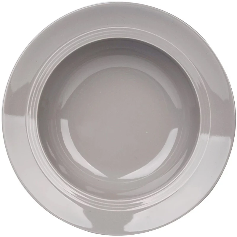 Light grey custom make your own japanese style fine porcelain nordic dinner plate for hotel