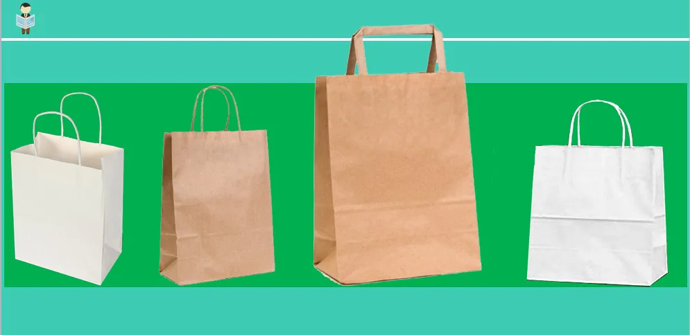 recyclable shopping gift brown kraft paper bag with handles