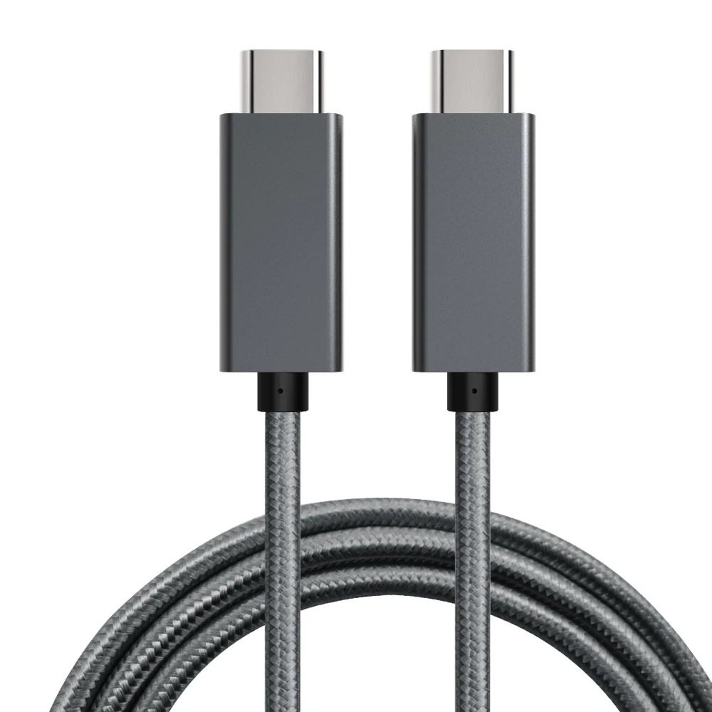 Dark Gray metal shell nylon 10Gbps type c fast cable usb 3.1 c to C Gen 2 4K audio video support - ANKUX.COM
