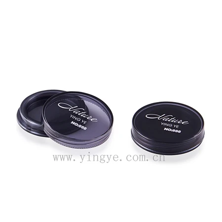 Empty cosmetic clear round plastic compact powder packaging