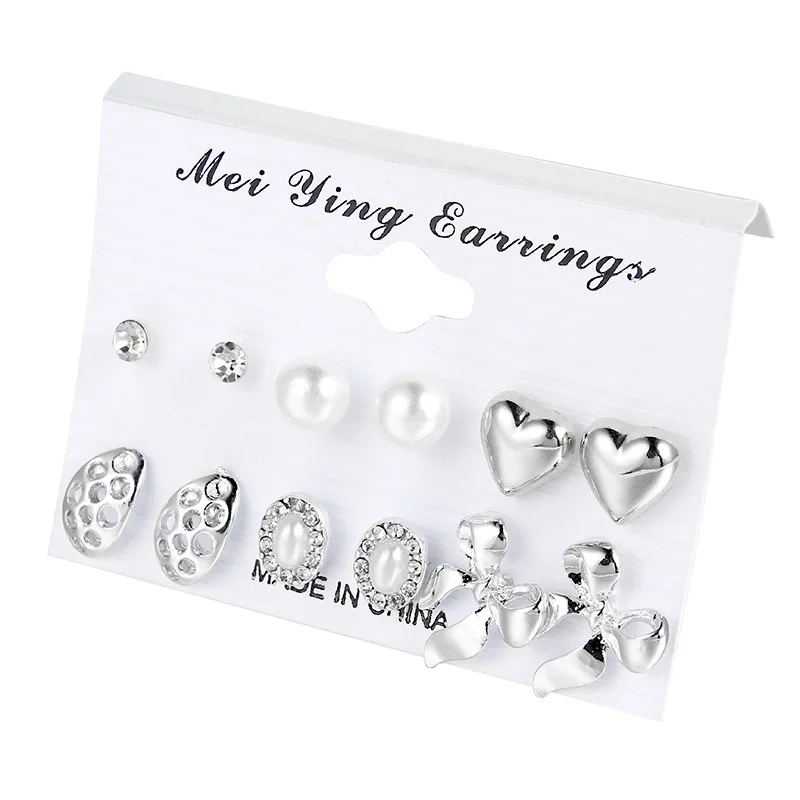 6 Pairs/set Silver Color Alloy Crystal Rhinestone Small Earrings For Women Cute Metal Resin Flower Stud Earrings Set Mixed
6 Pairs/set Silver Color Alloy Crystal Rhinestone Small Earrings For Women Cute Metal Resin Flower Stud Earrings Set Mixed