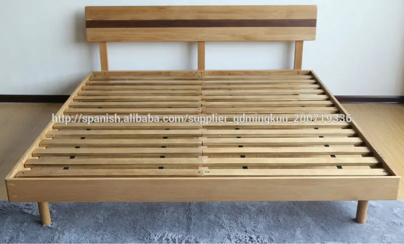 cama de doble madera maciza roble de 1.2/1.5/1.8M-Camas-Identificación