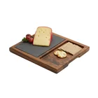 slate stone wood steak plates for restaurant